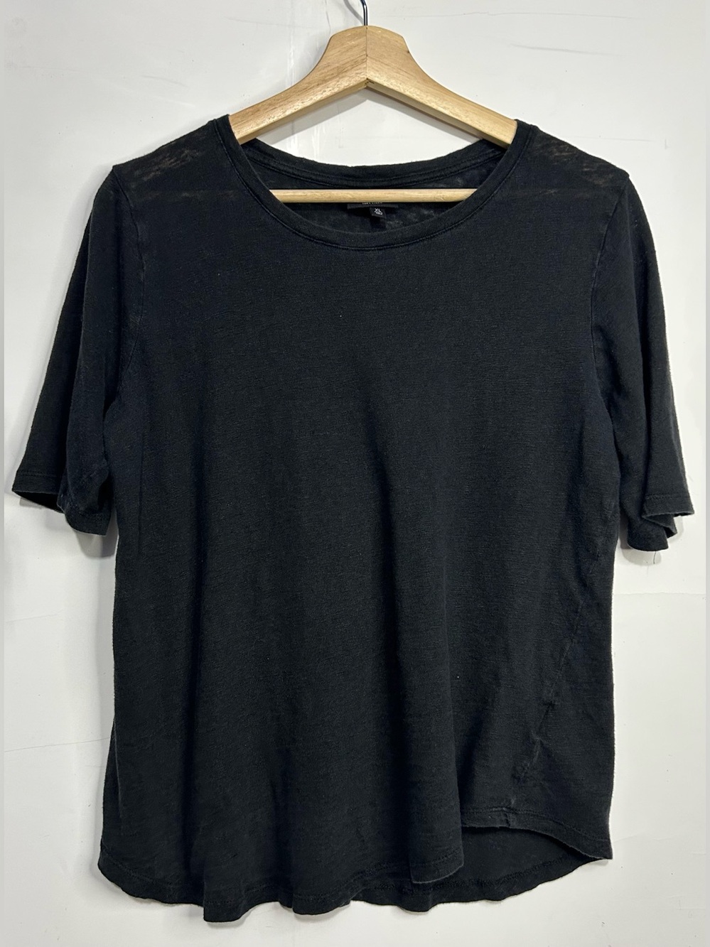 Who What Wear Black 100% Linen T-Shirt XL
